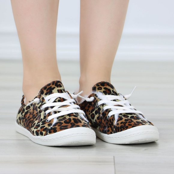 Leopard Women's Flat Sneakers Suede Lace Up Round Toe Warm Knit Lining - Picture 7 of 13